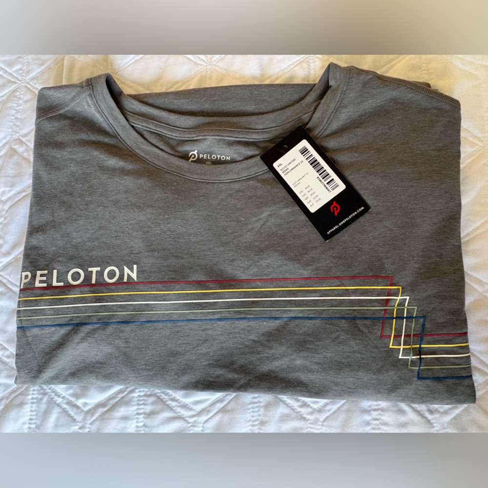 Peloton XXL Thin Gray Crewneck Tee with White Logo